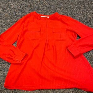Notations Red Shimmer Blouse sz. L
